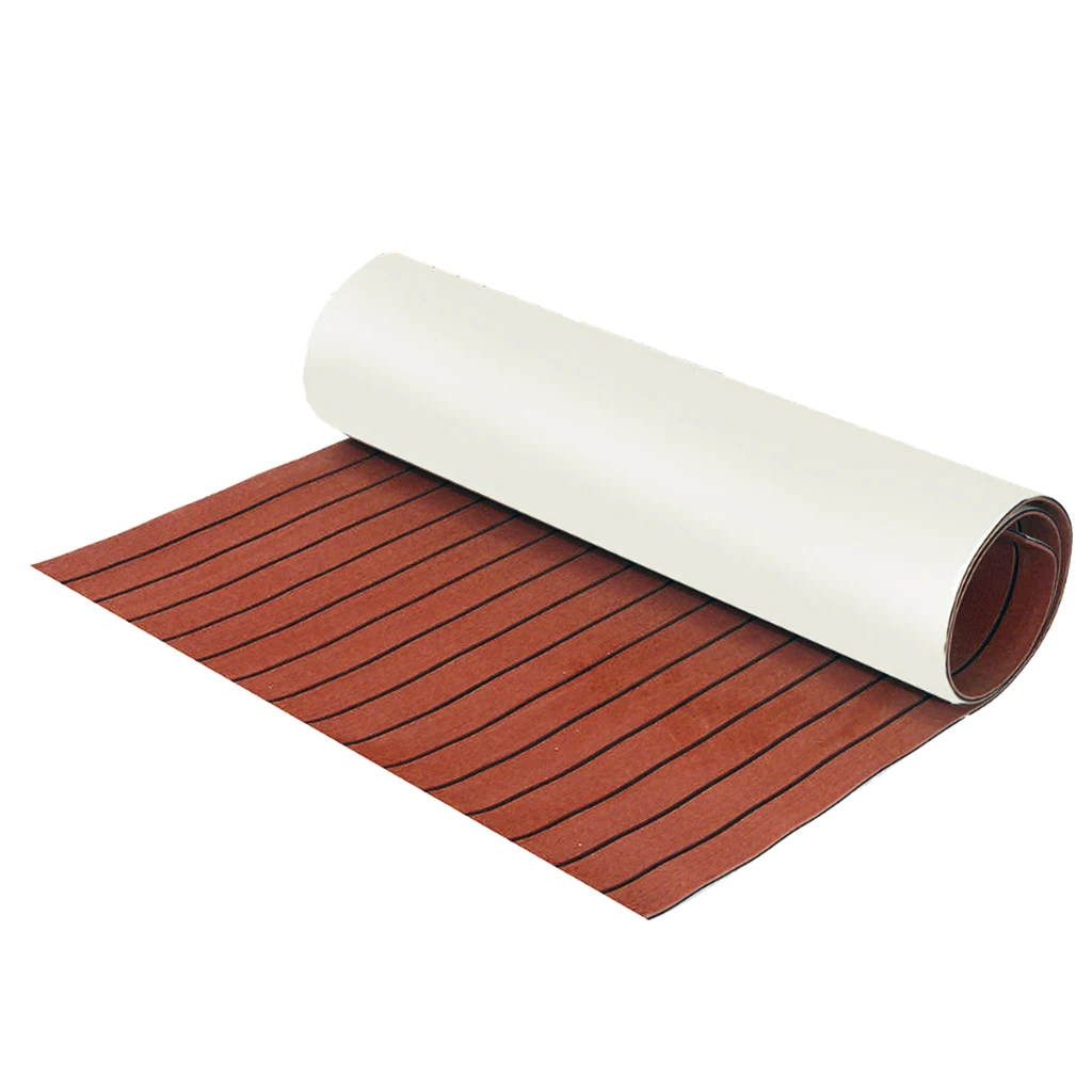 1 Pcs 6mm Thick Self-Adhesive 94x23'' Foam Teak Decking EVA Foam Marine Flooring Boat Decking Sheet Accessories 6 Color Non-skid