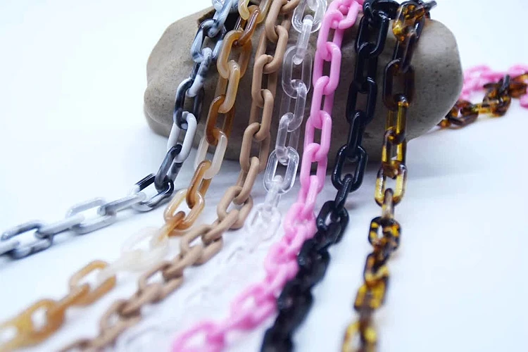 Преувеличенные акриловые ожерелья пряди частей твист сумка цепи для женщин самодельные Украшения, Аксессуары очки цепи N15832-2