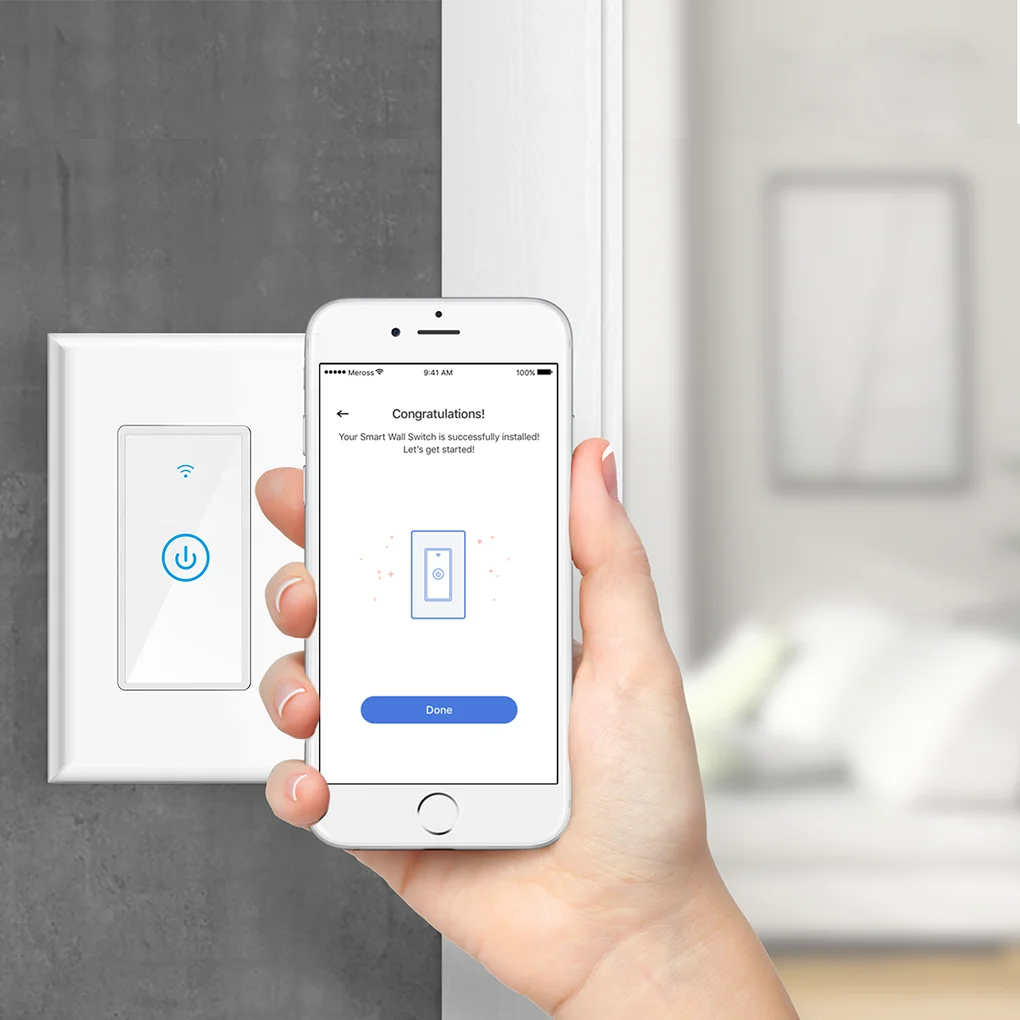 

Meross MSS510 Smart Wi-Fi Wall Phone Remote Control Wireless Touch Light Switch for Amazon Alexa Google Assistant IFTTT