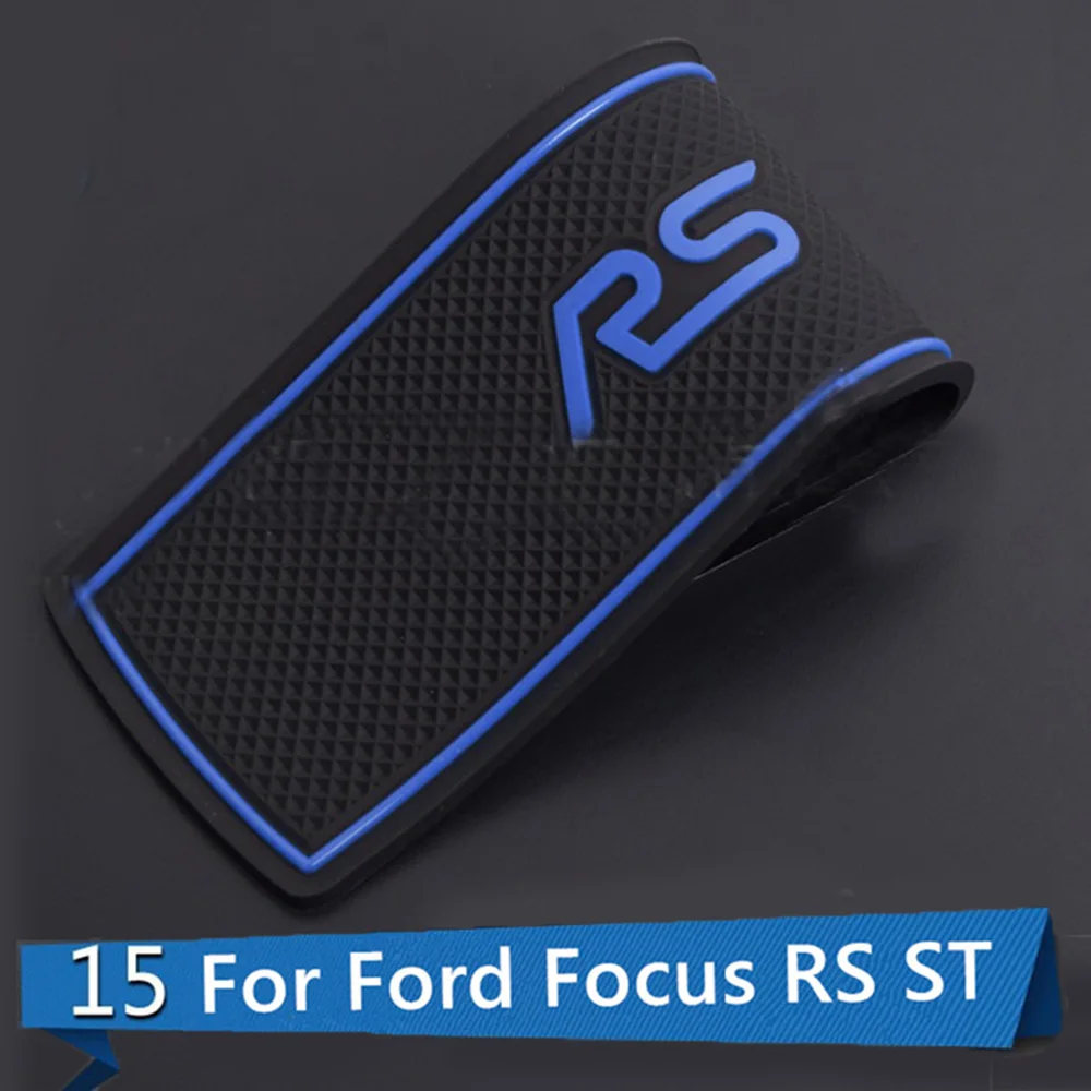

17Pcs car Auto Gate Slot Mats Anti Slip Door Groove Mat Sticker storage slot For Ford Focus RS ST 2015 2016 2017 car Accessories