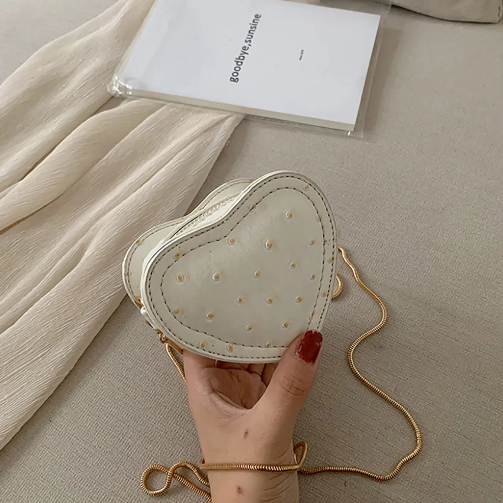 Модные женские туфли Crossbody сумка кожанная женская сумка в форме сердца Форма сумки через плечо Love цепи сумки из натуральной кожи вечерние сумка для телефона сумка Bolsa Feminina