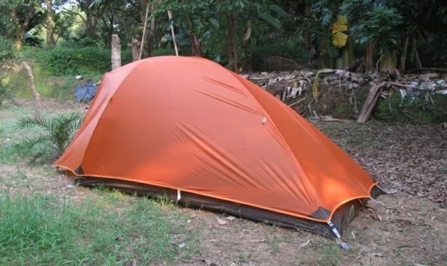AXEMAN 1-2 Человека Использовать двухслойные алюминиевые палки 20D двухсторонняя Кремниевая покрытая палатка для кемпинга Barraca Carpas De Camping - Цвет: Orange 4 Season