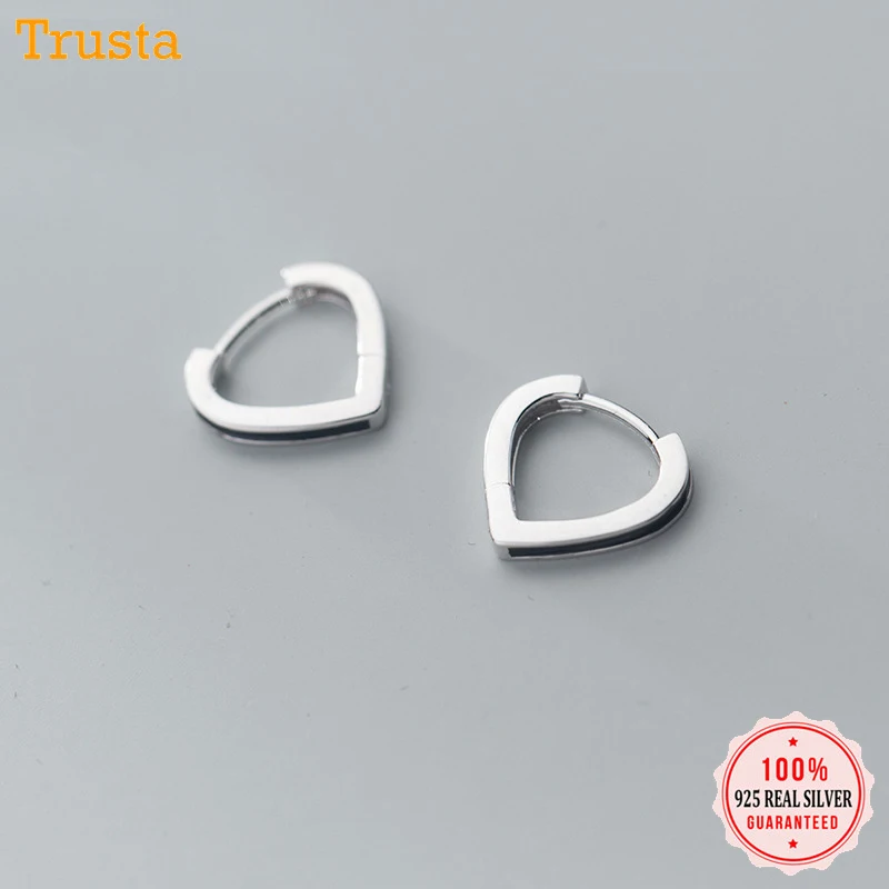 Trusta 100% 925 Настоящее серебро пробы кольцо в форме сердца ушные манжеты клипсы для