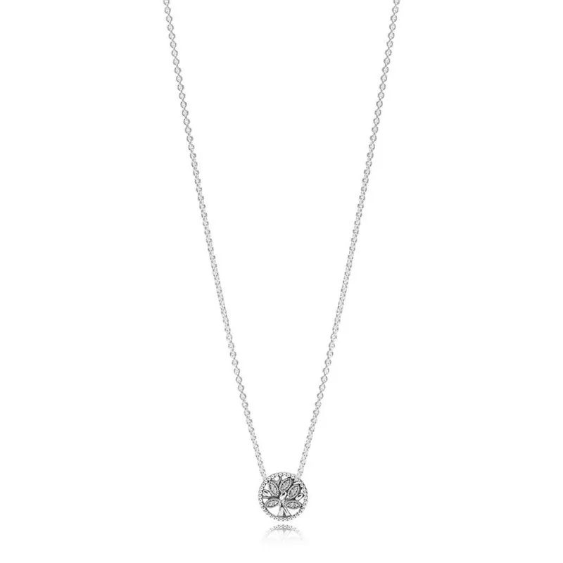 

Clear CZ Tree of Life Choker Necklaces for Women Fashion 925 Sterling Silver Necklaces & Pendants Jewelry Family Tree Colliers