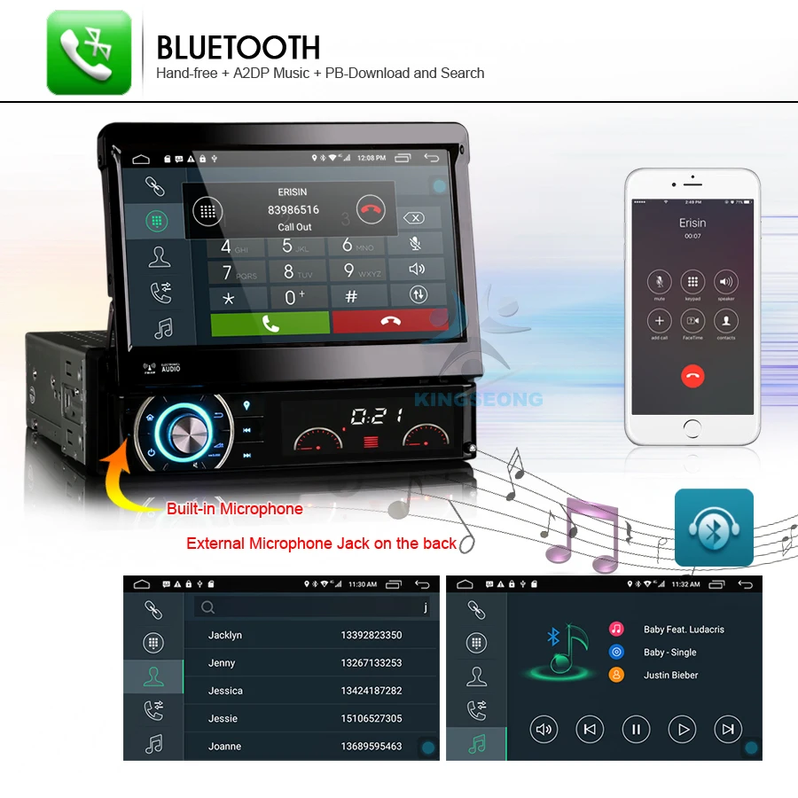 Excellent 1 Din Car PC Android 6.0 Single Din Car Radio DVD GPS Support 4G WIFI OBD TPMS DVR DTV-IN DAB+ Mirror Link 2GB RAM Bluetooth 20