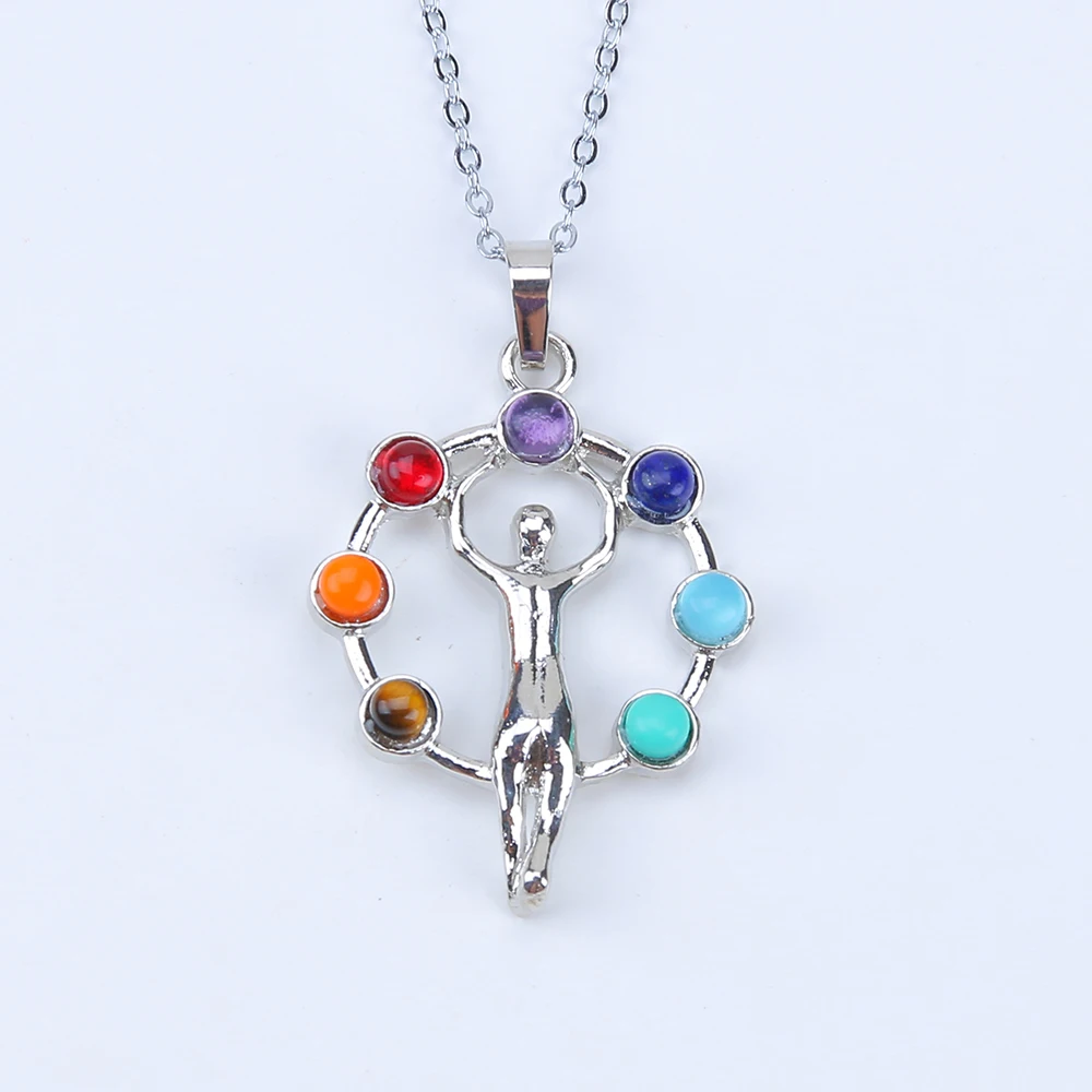 7 Чакры камни лечебные кристаллические амулет подвеска|crystal chakra|energy pendantchakra pendant |