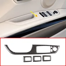 4 шт. мягкие наклейки из углеродного волокна для автомобиля кнопка Подъема Окна Рамка отделка наклейки для BMW 3 серии E90 E92 2005-2012 LHD аксессуары