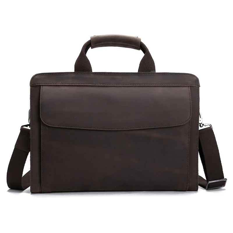جديد خمر الرجال حقيبة يد رجال الأعمال حقائب الكتف مجنون الحصان بو الجلود حقيبة crossbody محمول الشوكولاته الذكور