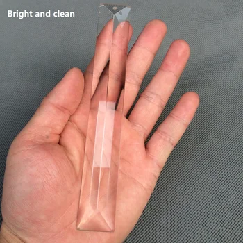

20pcs/lot 22*120MM machine grinding clear triangle crystal bar prism chandelier crystal single hole Home Curtain Accessories