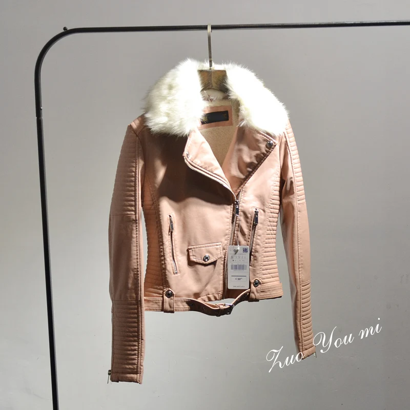 Velours Noir Agneaux culture Épaississement Printemps Cheveux Col Pu 2017 2016 Laine Plus Auto Manteaux rose Écharpes De Veste Mode Vente blanc Cuir OPkZiXuT
