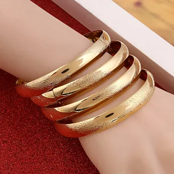 

10MM Party Costume Morocco Gold Color Charm Bangles For Engagement Wedding Jewelry Accessories