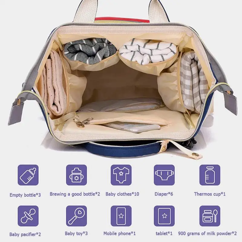 Большой вместительный дорожный рюкзак из ткани Оксфорд для кормления, Сумка с верхней ручкой для детских подгузников, многофункциональная сумка на плечо для мам