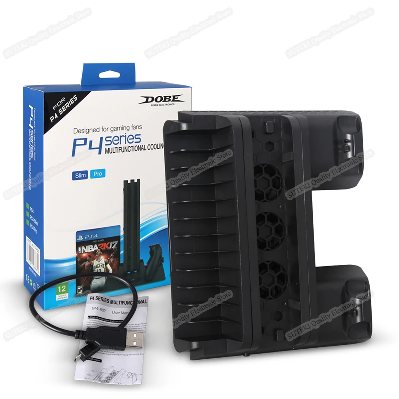 

5V Vertical Stand Dual USB Charger Cooling Dock For PS4 Slim PS4 Pro Console
