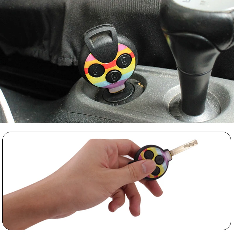 

Car key sticker Straight remote control key modification accessories Epoxy decoration for smart 451 fortwo forfour car styling