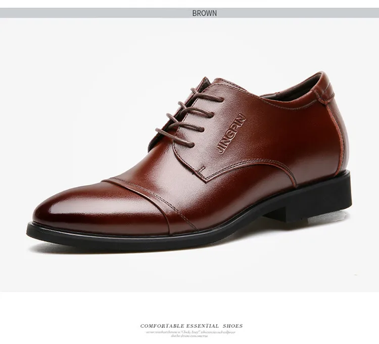 Cyabmoz/Новинка; Мужские модельные туфли в деловом стиле; обувь, увеличивающая рост, на 6 см; классическая Свадебная формальная обувь; мужская обувь, увеличивающая рост, из яловичного спилка