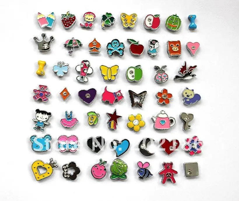 

50pcs 8mm Slide Charm Random Style Random Color All Slide Charms Are Random