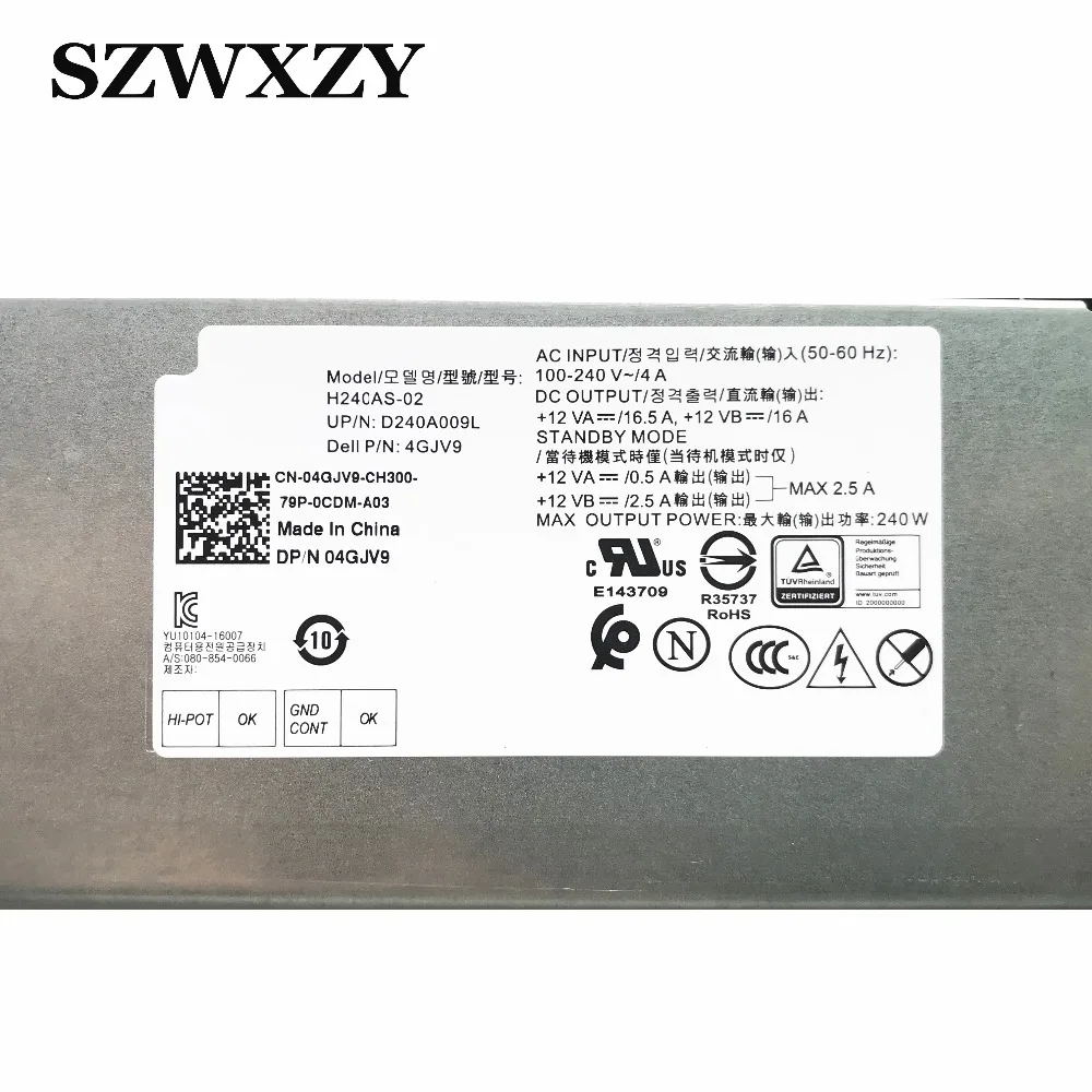 For DELL 3050 5050 7050 240W Desktop Power Supply L240AM-02 B240AM-02 H240AS-02 4GJV9 04GJV9 CN-04GJV9