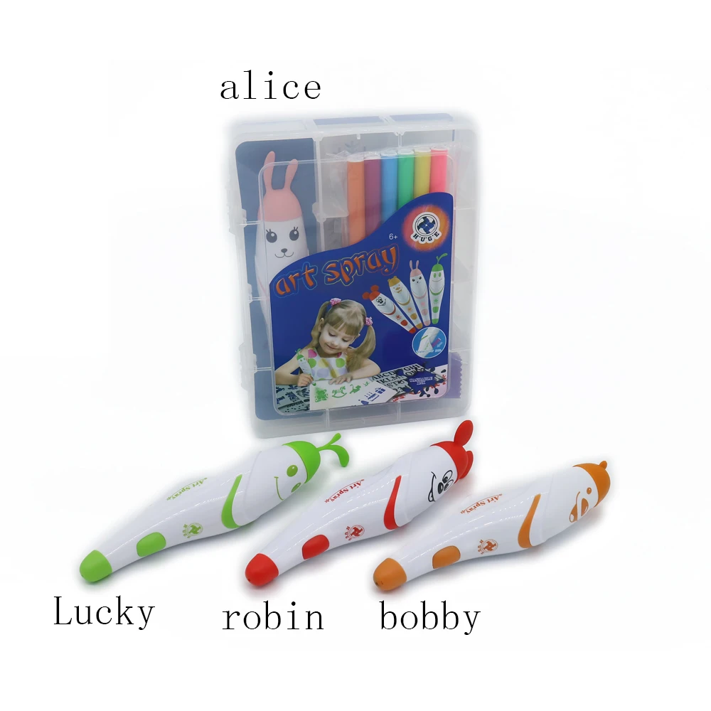 

Electirc Toy Q6 Series Paper Art Airbrush Spray Paint Pen Marker with 12-color Large-capacity watercolor Pens Multi-purpose