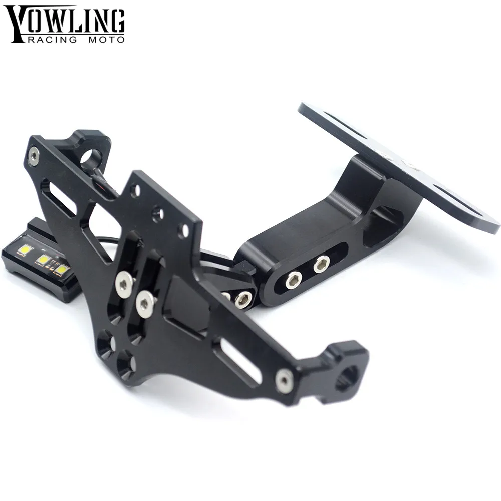 

CNC Aluminum Motorcycle Rear License Plate Mount Holder with LED Light For BMW F R K 650 700 800 1200 1300 GS R RS Adventure
