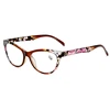 iboode New Elegent Lady Reading Glasses Women 2022 Floral Cateye Prebyopic Eyeglasses for Reader Diopters +1 1.5 2 2.5 3.0 3.5 4 ► Photo 3/6