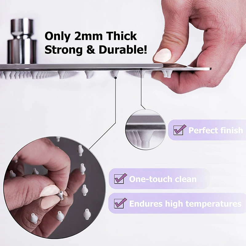 ULGKSD Shower Head 8/10/12 Inch Luxury Ultrathin Rainfall Shower Head Stainless Steel Chrome Nickel Bathroom Faucet Accessories 5