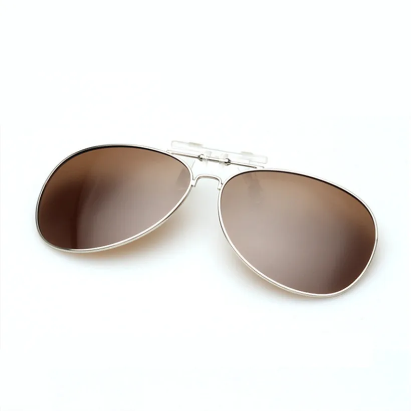 Ретро Мужчины Женщины поляризованный клип на солнцезащитные очки флип Очки ночного видения вождения очки солнцезащитные очки клип на близорукость очки