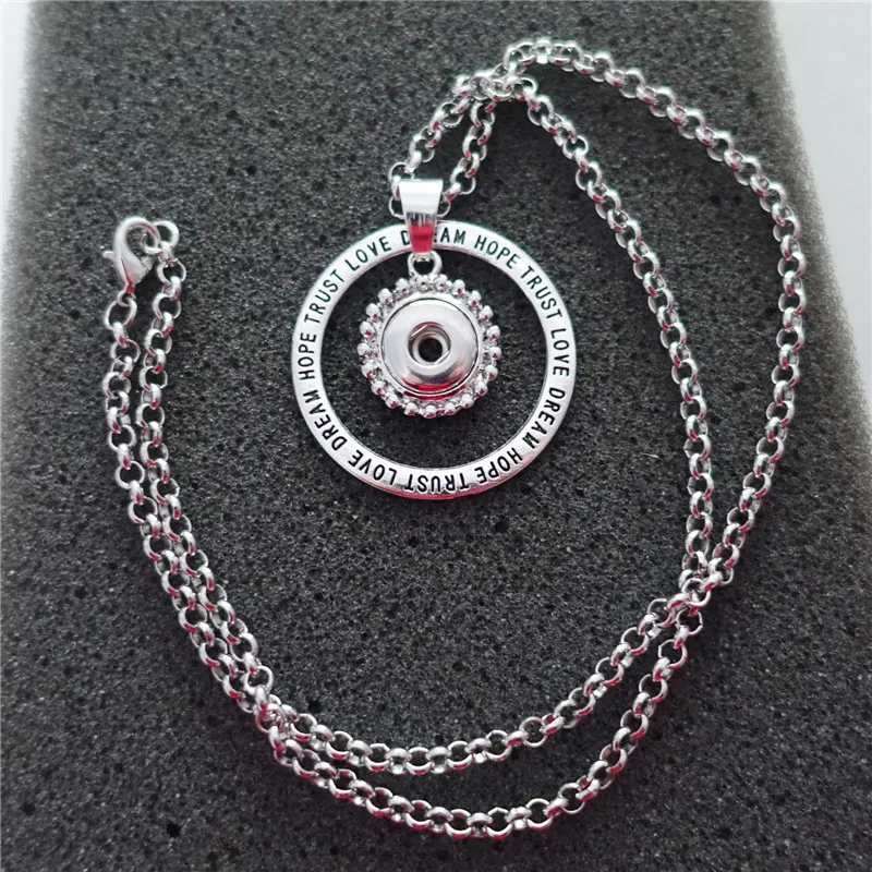 

Vintage Lettering 12mm snap Buttons Pendant Necklace Jewelry