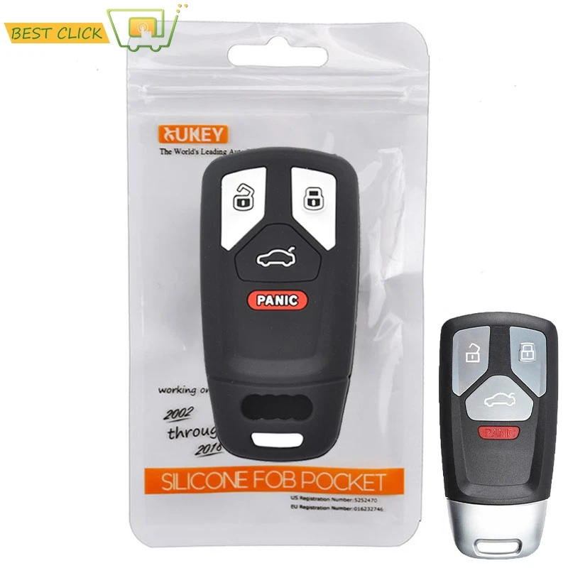 

Misima Silicone Car Key Case For Audi A4 A5 S5 SQ5 Q5 Q7 TT 2017 - 2019 Cover Keyless Remote Fob Shell Jacket Sleeve Protector