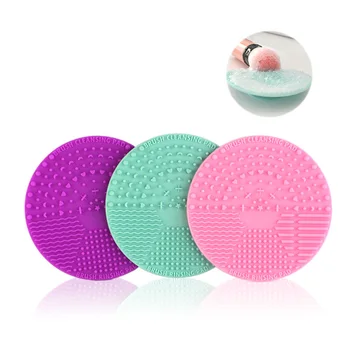 

KESMALL New 2Pcs Brand Design Silicone Makeup Brush Cleaning Mat Washing Tool Large Pad Sucker Round Shaped Cleaner Tools XN541M