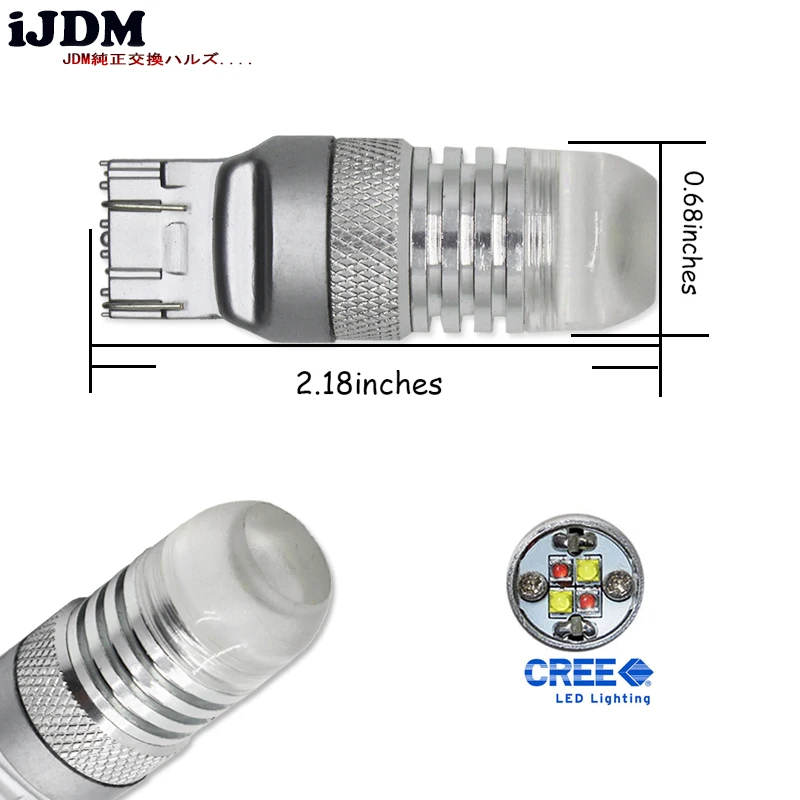 IJDM автомобильный 7443 светодиодный Диод Белый/янтарный двойной цвет Switchback SRCK 7443 7444 T20 W21/5 светодиодный лампы для передних указателей поворота, 12 В