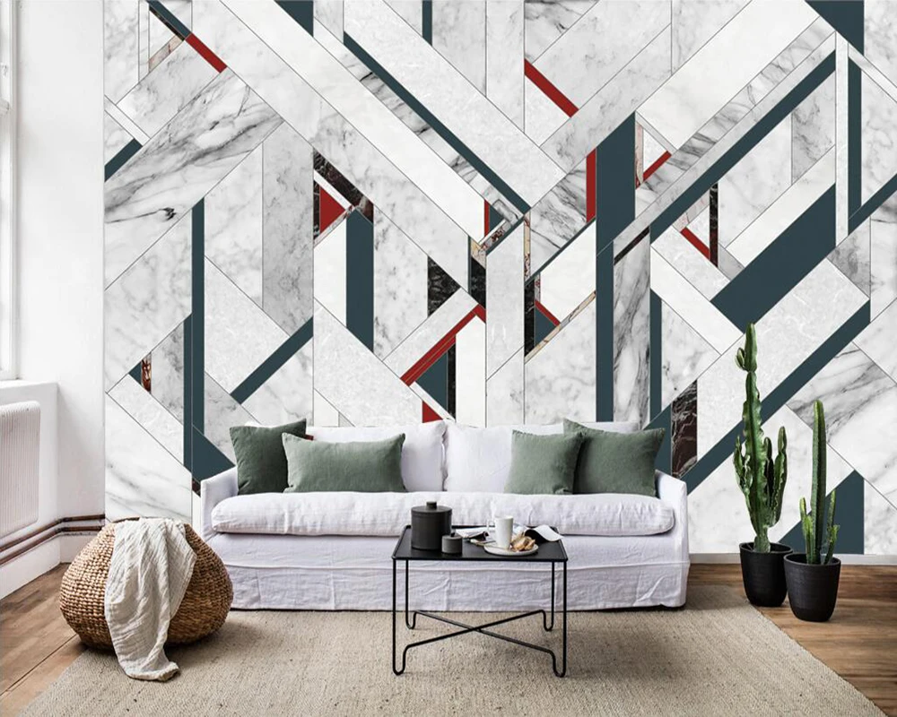 Custom wallpaper Retro geometric shapes color block background wall | Обустройство дома