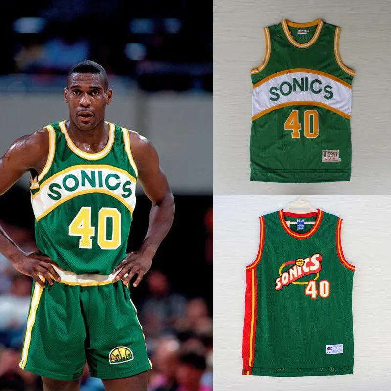 Free shipping new arrival Seattle 40 Shawn Kemp Sonics Jersey top