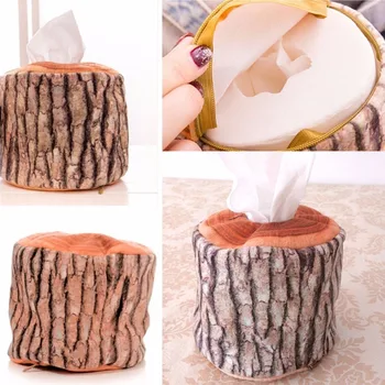 

Lifelike Wood Plush Tissue Box Paper Cotton Storage Case Cover Holder Organizer