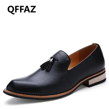 

QFFAZ New Spring High Quality Men Shoes Arrival Genuine Leather Men Casual Shoes Fashion Driving Slip On Oxfords Men Flat Shoes