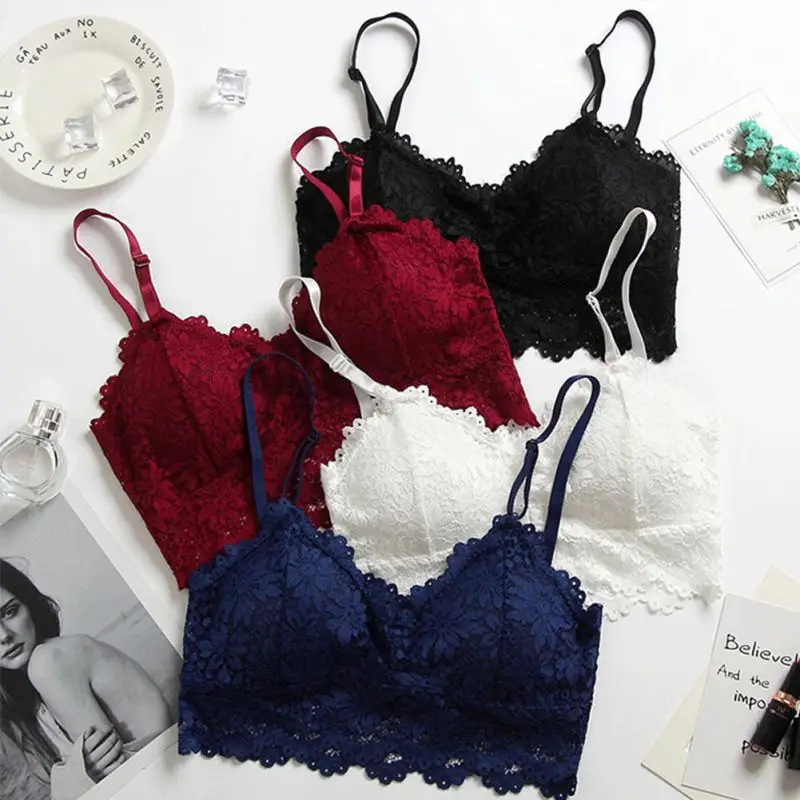 

Fashion Seamless Padded Bras Adjusted Straps Brassiere Women Push Up Lace Tube Tops Bra