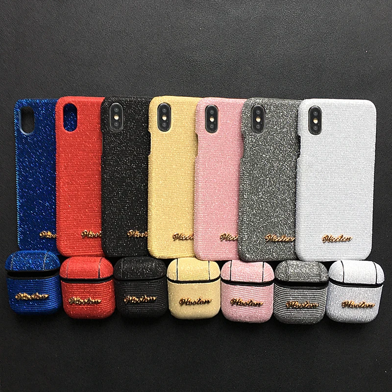 

Shining Bling Phone Case For iPhone 11 Pro X 7 8 6 6S Plus XS Max XR Cover Glitter Bluetooth Wireless Earphone Case For AirPods