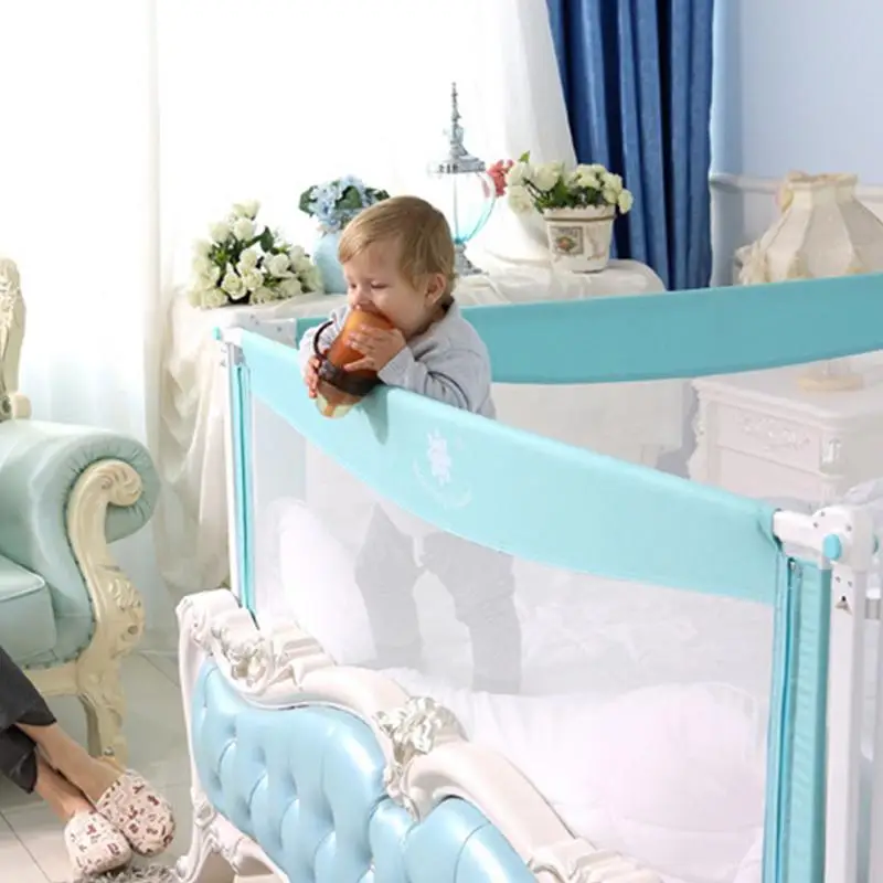 Baby Bed Playpen Safety Gate Protection For Child Heighten Crib Rails Guard Pure Steel Vertical Lift Bed Fence