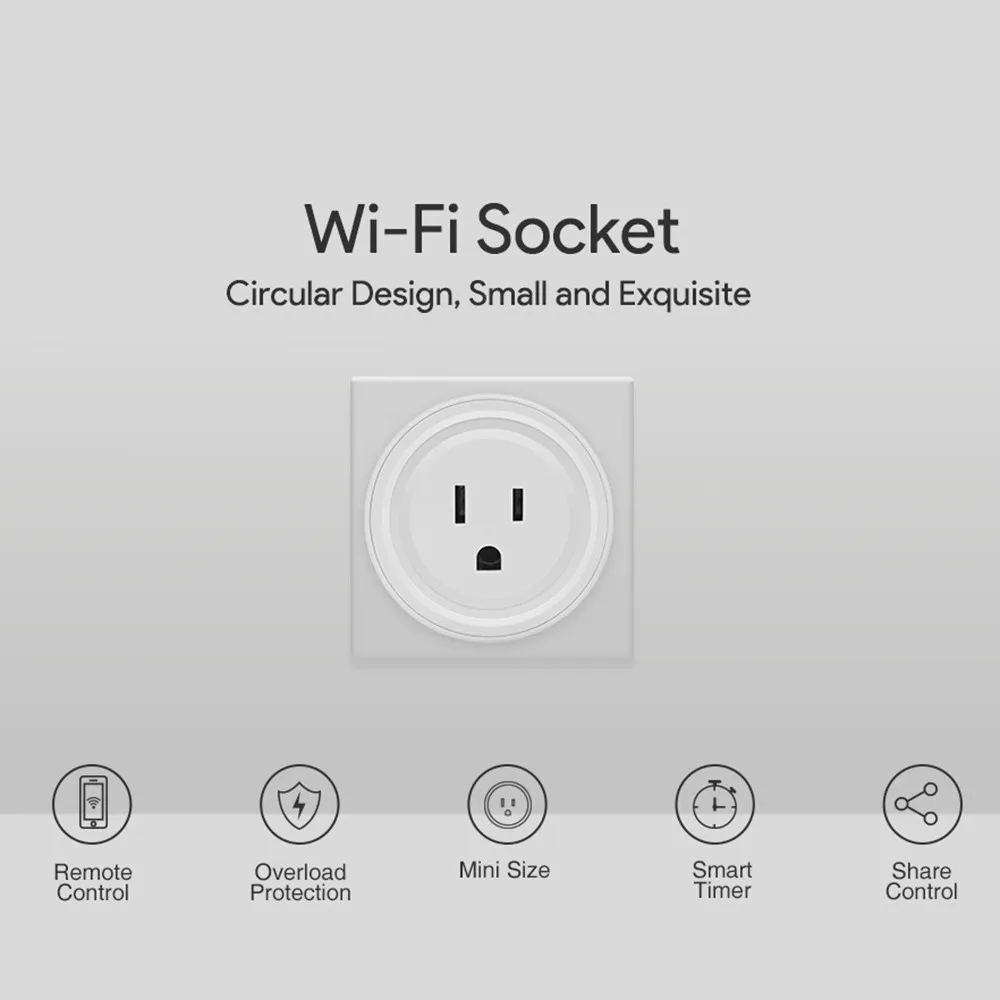 Умный мини Wi-Fi розетка переключатель работает с Echo Alexa Google Home удаленный ЕС для iOS Android один ключ синхронизации ВКЛ/ВЫКЛ