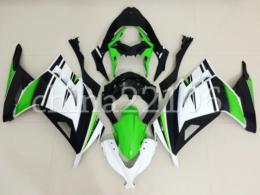 4 подарки ABS Обтекатели для кузова Комплект для Kawasaki Ninja 300 EX300 Ninja300 2013-, 13, 14, 15, 16, 17, прессформа впрыски комплект цвета: зеленый, черный