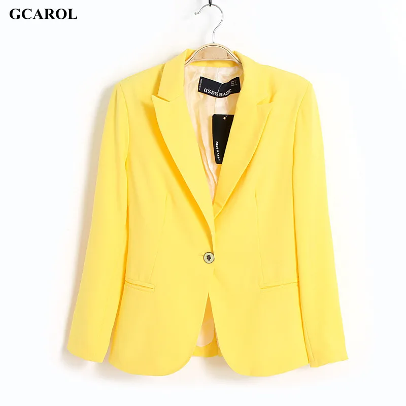 Women OL Candy Blazer Slim Single Button Fasshion Casual Bright Color Coat Summer Spring Thin Female Jacket Пиджакпальто женскоеженские курткикуртки женские осень