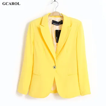 

Women OL Candy Blazer Slim Single Button Fasshion Casual Bright Color Coat Summer Spring Thin Female Jacket