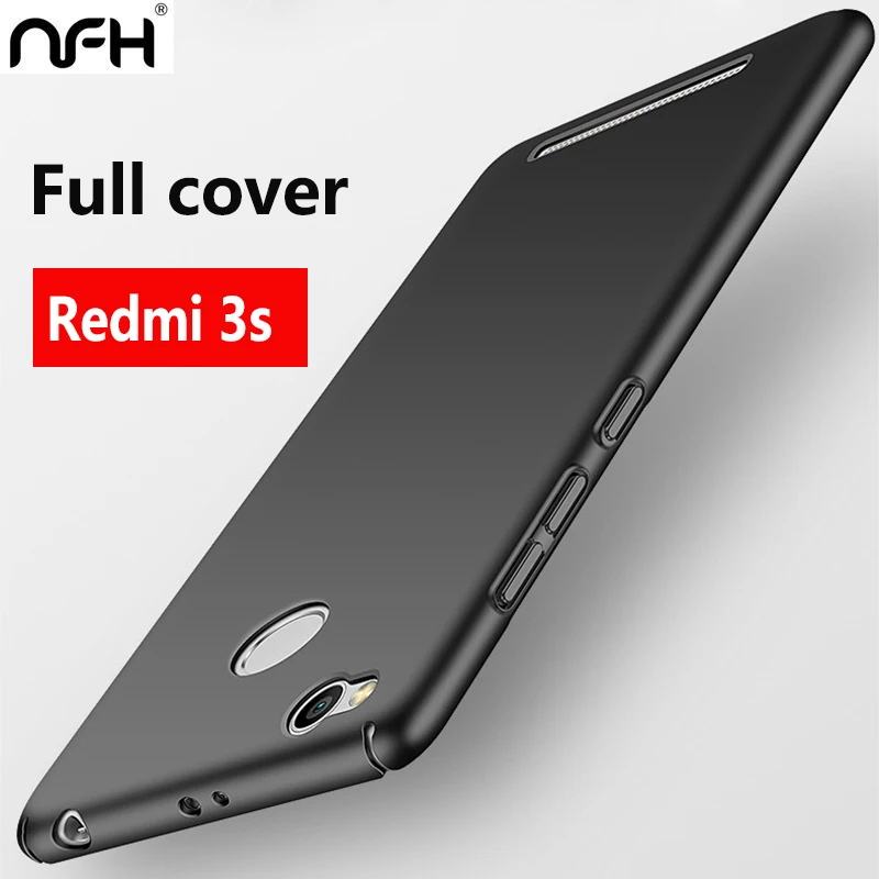 NFH 360 градусов, ПК чехол для телефона для Xiaomi Redmi 3 S Pro Ультра тонкий цветной жесткий Silcone задняя крышка чехол для Redmi 3 S 3 S черный синий