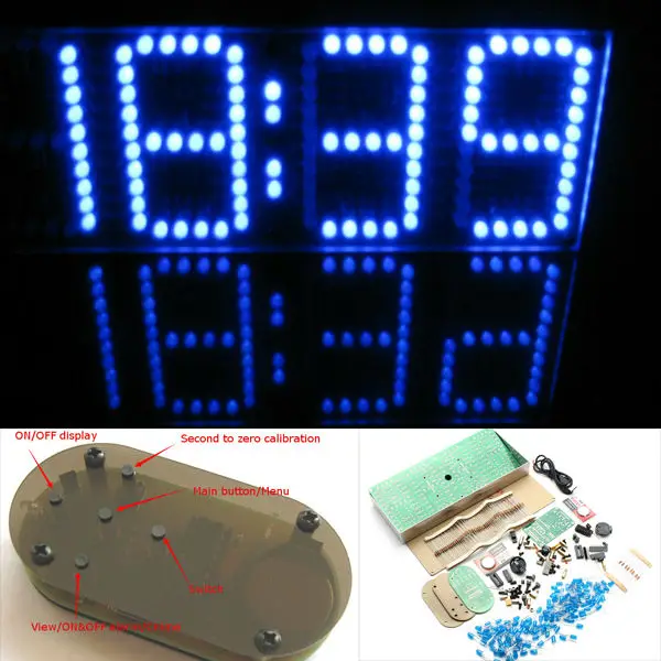 

Colorful LED Screen Large Screen DIY Clock Electronic DIY Kit Aluminum Cover and Acrylic case remote can sell separately