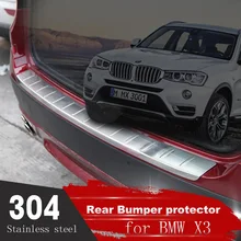 High Quality Stainless steel Rear Bumper Protector Guard Sill Plate Steel2011 2012 2013 For BMW X3 F25