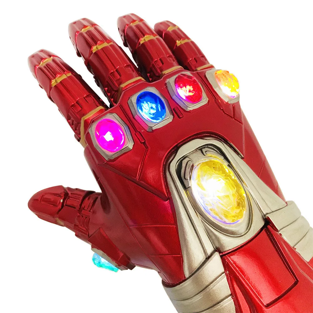 Новинка 1:1 ПВХ светодиодный светильник Мстители Endgame Железный человек Nano Gauntlet Thanos Infinity Gauntlet Armor Tony Stark косплей перчатки реквизит