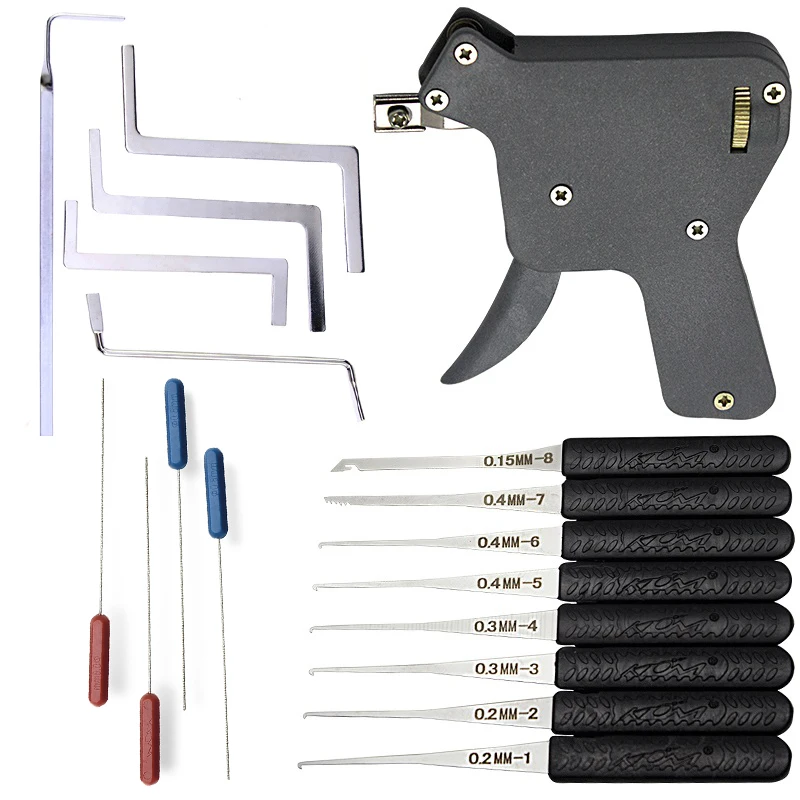 

Liushi Manual Lock Pick Set for Locksmith Use,Auto Hand Tool Practice lock Broken Key Remove Extractor Lock Gun High Quality
