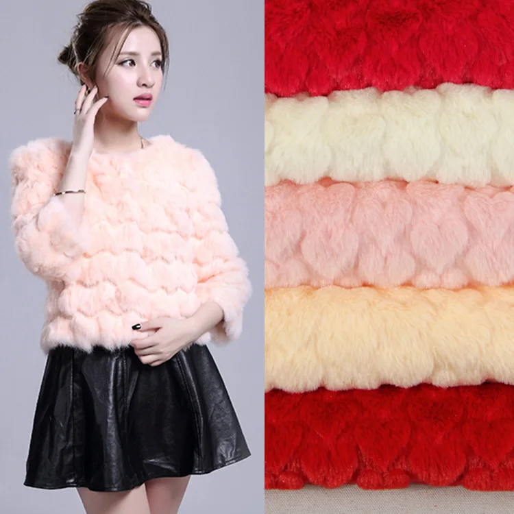 

1 Meter Loving Heart Embossed Faux Fur Fabric Fashion Plush Fur Garment Cushion Toy Diy Material Fabric