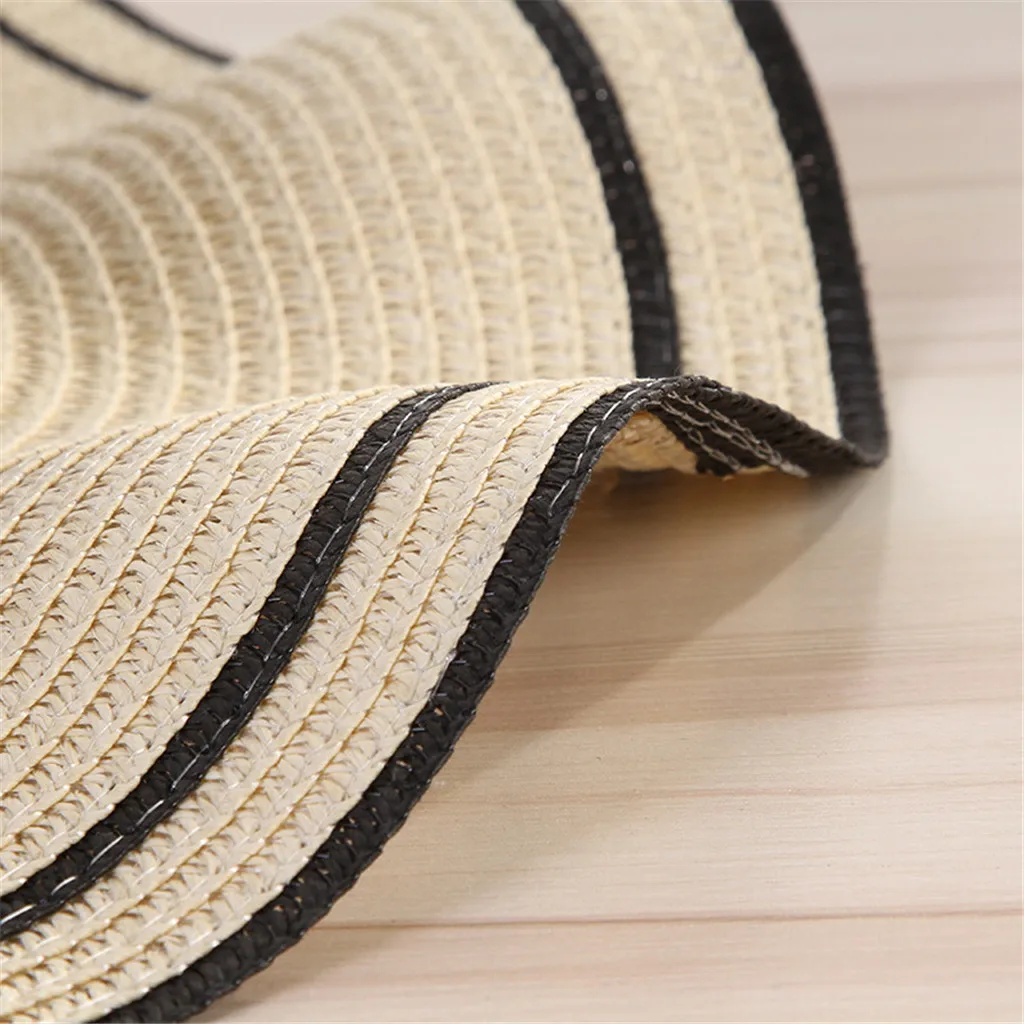 Women Beach Straw Hat Jazz Sunshade Panama Trilby Fedora Hat Gangster Cap Sun Modis Cap For Women Chapeau Femme Ete Sombrero BL