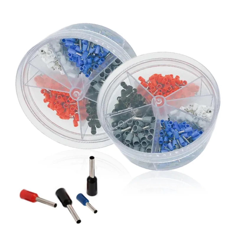 400pcs Assorted Insulated Ferrules Terminal Block Kit Electrical Wire