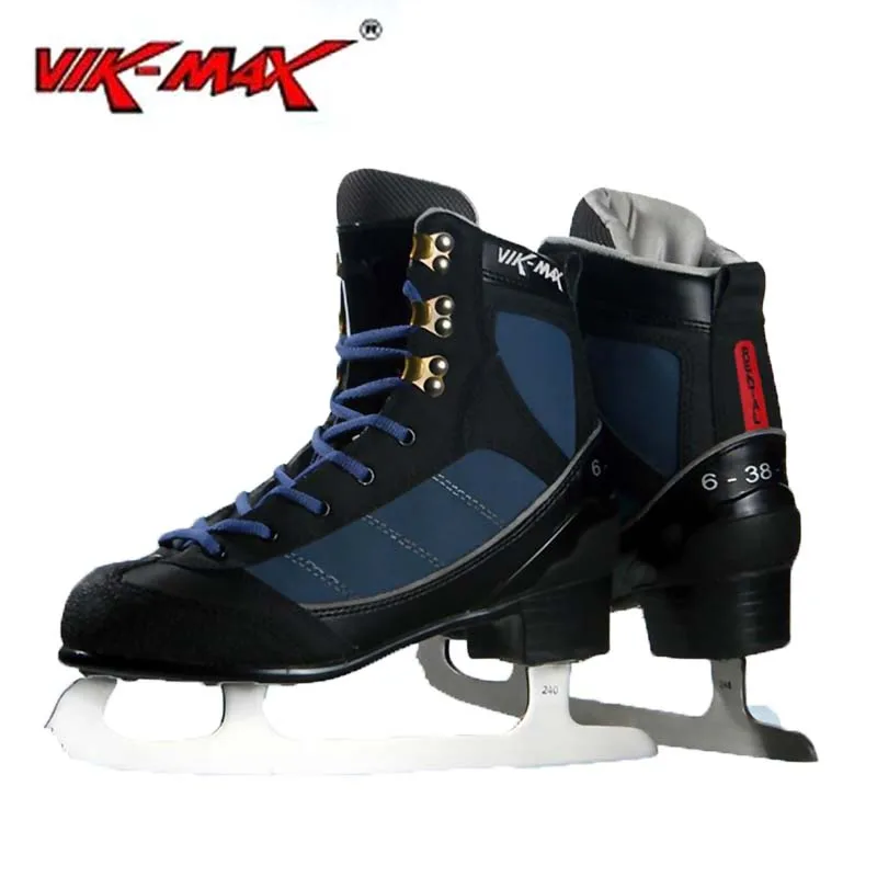 Prix pour VIK-MAX Adulte Enfants Bleu Foncé En Cuir Figure skate Chaussures Avec cadre En Alliage D'aluminium et Acier Inoxydable glace lame Prix pour VIK-MAX Adulte Enfants Bleu Foncé En Cuir Figure skate Chaussures Avec cadre En Alliage D'aluminium et Acier Inoxydable glace lame